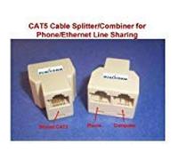 Dualcomm Kit de Cable compartido Rj45 / Rj11 - Conexión de Las líneas ethernet y telefónica Mediante un Cable de Red Rojo