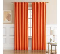 DUALIFE Cortinas de 90 Pulgadas, decoración de Verano, Color Naranja, Cortinas Decorativas de otoño para niños, Sala de Estar, Dormitorio, 52 x 90 Pulgadas, pestaña Trasera y Bolsillo para Barra, 2