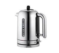 Dualit Hervidor de agua clásico - Hervidor de agua de diseño de acero inoxidable brillante con borde negro - Calefacción rápida, silencioso, 1,7 L, 3 kW - Hervidor de agua con filtro de agua