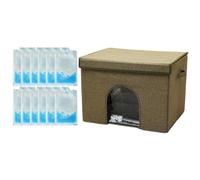 Dualoai Casa de Gato de enfriamiento de Verano Casa de Perro Desmontable con 12 Paquetes de congelador para Suministros de Mascotas de Gato al Aire Libre en