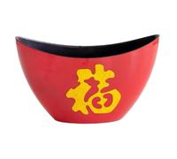 Dualoai Jarrón/Maceta de Flores Espaciosa para año, Regalos de Inauguración de Casa, Maceta Multifuncional China para Arreglos Florales, Rojo, 24cm X 14.5cm