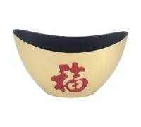 Dualoai Jarrón/Maceta de Flores Espaciosa para año, Regalos de Inauguración de Casa, Maceta Multifuncional China para Arreglos Florales, Oro, 24cmx15cm