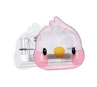 Dualoai Jaula para pájaros Transparente, Jaula para pájaros con asa, comederos y Percha, Jaula de Viaje para pájaros, Jaula Ligera para pájaros Canarios, Rosa