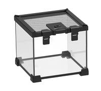 Dualoai Mini Terrario de Vidrio para Reptiles, Caja de Alimentación para Ranas Cornudas, Tanque para Reptiles, Arañas Orantes, Escarabajos.
