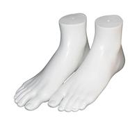 Dualoai Pies Izquierdo Y Derecho Maniquí de Pie Femenino Zapatos de Mujer Modelo de Pies para Medias Cortas Cadena Tobillo Anillos para Dedos Hogar Al P, Blanco, Individual