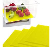 Dualplex Fruit & Veggie Life - Forro Extensible para Nevera con cajones (4 Unidades) - Extiende la Vida útil de su Producto, Mantiene Fresco y Evita el alerón, 30,5 x 38,1 cm (Amarillo)
