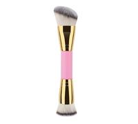 Duals - Brocha de maquillaje líquida redonda y angular, cepillo sintético para mezclar y aplicar, brochas de contorno superior en ángulo/redondo