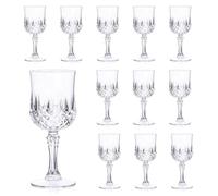 Dualshine 12 copas de vino de plástico, copas de plástico transparente para recepción de boda, vasos para fiestas, día de San Valentín, cumpleaños (blanco)