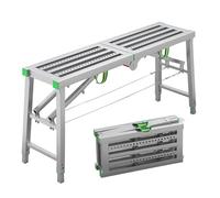 DUANHOZ Andamios Multiusos, Plataforma de Trabajo Plegable, Escalera de andamio, Torre de andamio de Acero de Altura Ajustable, Taburete, Banco, Capacidad máxima de 800 Libras, e