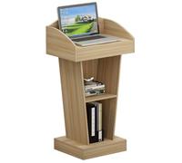 DUANHOZ Atril Moderno de Madera con Almacenamiento Abierto - 40x60x110cm - Elegante Atril para Profesores, Iglesias, presentaciones y Eventos - Diseño Duradero para Uso profesion