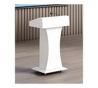 DUANHOZ Atrile de Madera Blanca para presentaciones y conferencias - Elegante y versátil Soporte de exhibición para Eventos y charlas en oficinas, escuelas e Iglesias - Diseño pr