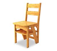 DUANHOZ Escalera Plegable de bambú NMDCDH de 4 peldaños, Ideal para el hogar. Escalera Multiusos para Interiores, Resistente y de 90 cm de Altura.