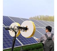 DUANHOZ Kit de Limpieza de Paneles fotovoltaicos con Varilla telescópica y Cepillo Giratorio de Doble Cabezal para un Mantenimiento Solar eficiente