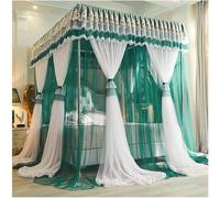 DUANHOZ Mosquitera de Estilo Europeo, decoración para habitación de Matrimonio con Princesa y Soporte (Color: Verde-1, tamaño: 180 x 220 cm/71 x 87 Pulgadas)