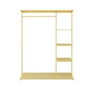 DUANHOZ Perchero Resistente de 150 cm con riel en C para Dormitorio, con Almacenamiento Multifuncional, tendedero de una Sola Barra de Suelo a Techo y Percha para Uso en Interior