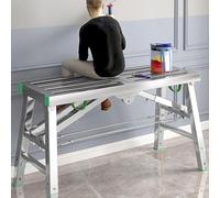 DUANHOZ Plataforma de Trabajo de Acero al Carbono, andamio Plegable Multiusos portátil, Escalera, Taburete y Banco, Estructura de Acero al Carbono (160 cm/5,2 pies)