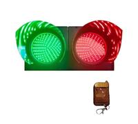 DUANHOZ Semáforo LED, semáforo Impermeable con Control Remoto, semáforo de Altura Regulable, 12V, 24V, 110V, 220V. Semáforo de 200 mm/8 Pulgadas, intersección, Muelle, Garaje.