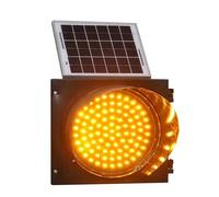 DUANHOZ Semáforo LED Solar - Señal Industrial Intermitente Amarilla - Luz de Panel Solar Impermeable para intersecciones, Curvas, cabinas de peaje, Puentes - 300 mm (12 Pulgadas)
