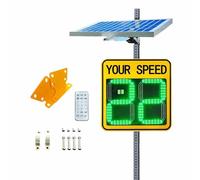 DUANHOZ Señal de Velocidad con Radar alimentada por energía Solar - Pantalla de 24x24 Pulgadas para autopistas y Carreteras con límite de Velocidad - Accesorios completos para un