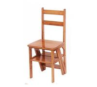 DUANHOZ Silla de Escalera Plegable de Madera Maciza de Doble Uso, Taburete Multifuncional para el hogar, Escalera Multiusos de 4 peldaños (E)