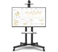 DUANHOZ Soporte de Suelo Universal para TV Alto de 55, 65, 70 y 75 Pulgadas, Soporte móvil con Ruedas para Sala de Estar, Carrito de TV Resistente con Ruedas y Almacenamiento, he