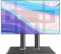 DUANHOZ Soporte de TV de Escritorio, Apto para televisores de Pantalla Plana de 32 a 65 Pulgadas, Altura Ajustable, Base de Vidrio Templado Resistente.