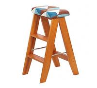 DUANHOZ Taburete de Interior, Taburete de Madera Maciza, Silla Plegable Multiusos de 3 peldaños (#3)