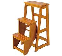 DUANHOZ Taburete de Madera, Taburete Multifuncional para Adultos, Ideal para el hogar. Taburete Plegable con Asiento para Subir escaleras Altas, Antideslizante y portátil.