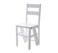 DUANHOZ Taburete Plegable de Madera Natural, Tipo Escalera, con estantería portátil, Ideal para Biblioteca doméstica. 4 peldaños, soporta hasta 150 kg.