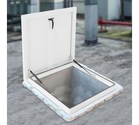 DUANHOZ Tapa de escotilla de Techo Impermeable para Acceso al ático, Puerta de Seguridad Cuadrada con Tapa de tragaluz, diseño Negro para Mayor protección.
