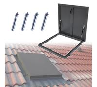 DUANHOZ Tapa de escotilla de Techo Impermeable para Acceso al ático, Puerta de Seguridad Cuadrada con Tapa de tragaluz, diseño Negro para Mayor protección.