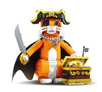 DUANT Juego de bloques de construcción de gato pirata, kit creativo de la serie animal, modelo de juguete pirata, regalo adecuado para exhibición y colección de adultos