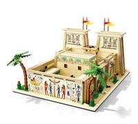 DUANT Juego de bloques de construcción del templo de Horus, una serie de MOC con escenas callejeras que representan monumentos famosos, adecuados para adultos.