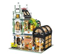 DUANT Juego de bloques de construcción para tienda de jardín, serie de escena urbana: estudio, 3 pisos, construcción modular, coleccionable, idea de regalo