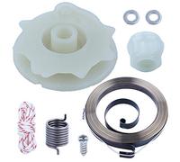 DUANXY Kit de resorte de polea de arranque de motosierra para Poulan PP4218 PP4620AV PPB4018 SM4218AV con resorte de retroceso con buje, cuerda de arranque, perno con arandela, piezas de repuesto para
