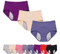 Duares - Ropa interior a prueba de fugas, ropa interior para incontinencia para mujer, ropa interior reutilizable para incontinencia de más de 60 #s (3 piezas x E, mediano)