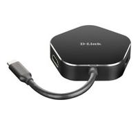 D-Link Hub USB DUB-M420 USB-C macho 2x USB 3.0 Tipo A, HDMI 4K, USB-C (hasta 60W)