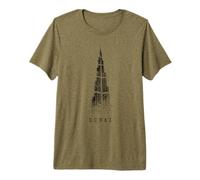 Dubai Burj Khalifa Vintage Skyline Emiratos Árabes Unidos Camiseta Premium