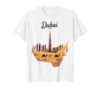 Dubai EAU Burj Khalifa Camel Souvenir Poster Art Camiseta