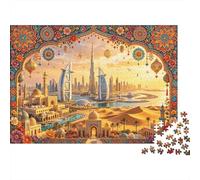 Dubai Sailing Hotel 1000 Piece Jigsaw Puzzle Recyclable Paper Burj Khalifa Puzzle para Adults Divertido Present & Activity para Home Excelente Gift Idea para Men 70x50cm/1000pcs