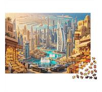 Dubai Skyline 1000 Piece Jigsaw Puzzle Recycled Desert City Mayores Puzzles Accesorio para Juegos de Fiesta Desarrolla la Inteligencia de los Niños Educational Fun 70x50cm/1000pcs
