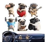Dubbulon Ambientador Para Rejillas Del Aire Acondicionado Del Coche - Perfume Para Automóvil tizante | Difusor De Con Forma De Perro 2D En Acrílico 6 Piezas Para Viajeros En Sedán, Camioneta Y