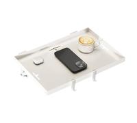 Dubbulon Estante para Cama | Mesita Auxiliar Adosada Habitación Universitaria Estante Plegable | Organizador Plegable con Gestión De Cables para Smartphones Vaso Libros Gafas Hogar Apartamento Litera