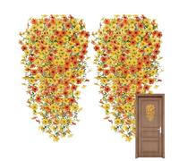 Dubbulon Flores Artificiales De Exterior | Decoración Hogar Seda Violeta,Juego De 2 Flores Artificiales De Pared para Interior | para Jardín Interior Patio Jardín Pared Salón Dormitorio Casa Campo