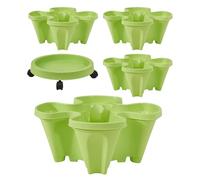 Dubbulon Torre de Jardinería Vertical | Macetas Apilables para Plantas en Altura,con Bandeja Extraíble Y Ruedas Macetas Verticales para Balcón Terraza Plantas Suculentas Y Vegetales