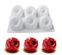DUBENS Molde de silicona 3D para pastel de mousse de frutas, molde versátil con diseño de frambuesa y fresa para tartas, chocolates, gelatina, helados y creaciones creativas de pastelería