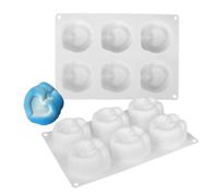 DUBENS Molde de silicona con forma de corazón de 6 cavidades, versátil para tartas de San Valentín, postres, chocolates, chocolate, gelatina, helados y proyectos de repostería decorados con cariño