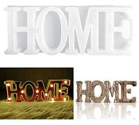 DUBENS - Molde de silicona con forma de resina, resina epoxi fundida, forma de palabra de familia cálida para manualidades, bodas, decoración de mesa, Navidad