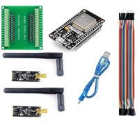 DUBEUYEW ESP32-DevKitC- V1 Placa de Desarrollo ESP32 Esp32-Wroom-32 con Dos NRF 24 + PA + LNA Transceptor Inalámbrico + una Placa de Conexión + un Cable Micro USB