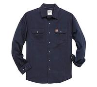 Dubinik® Camisas de Ocio para Hombre, Camisa de Manga Larga, Camisas de Hombre con 2 Bolsillos en el Pecho, Botones hacia Abajo, Ajuste cómodo, Azul Marino, XL